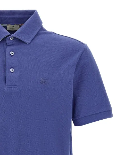 Polo Etro cu imagine cu model paisley albastru