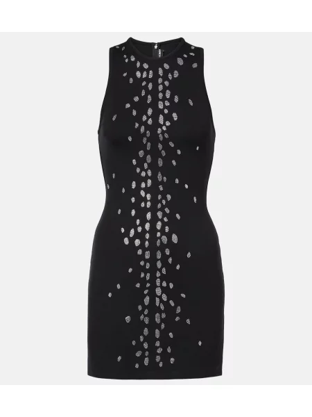Rochie David Koma din jerseu de cristal negru