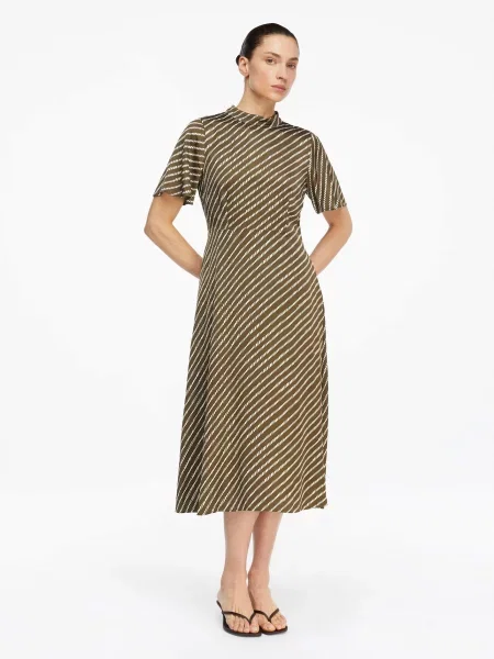 COMMA Rochie oliv alb