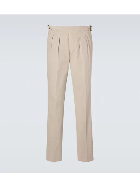 Keprové zúžené kalhoty Rubinacci béžové