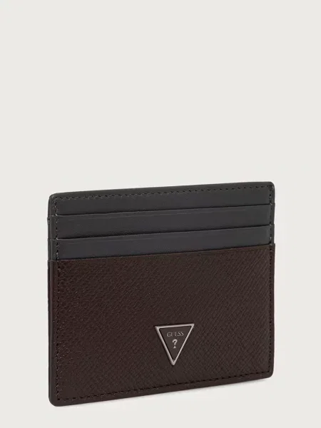 Guess etui za kartice usnjeni MILANO rjava