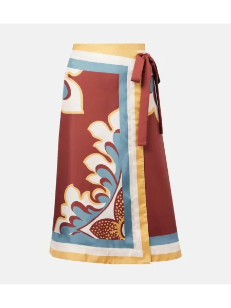 Jedwabna spódnica La Doublej z nadrukiem kopertowa