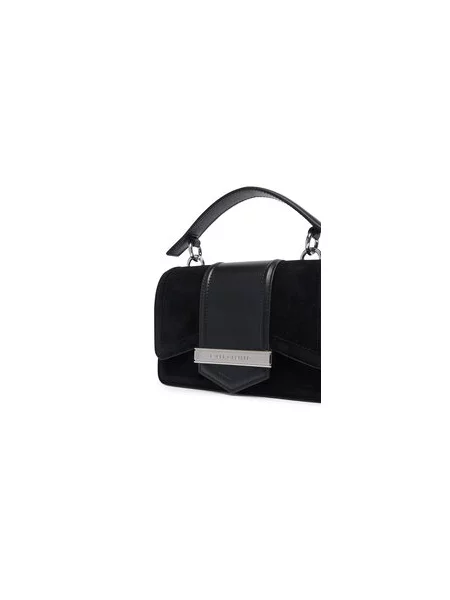 Karl Lagerfeld crossbody torba za žene od brušene kože K/NOVA crna