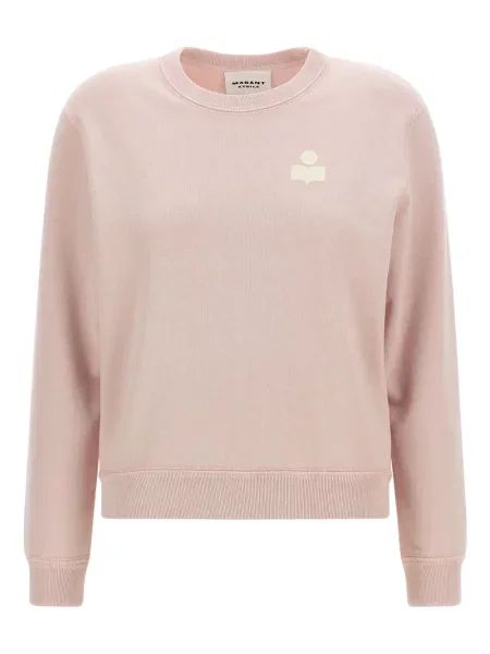 Pulover Marant Etoile cu broderie cu decolteu rotund roz