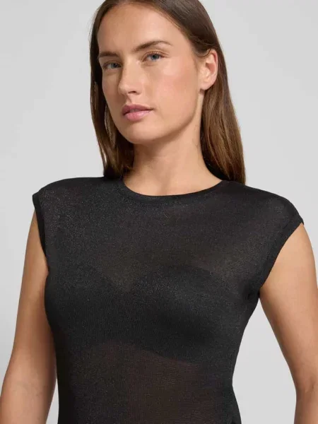 T-shirt o kroju slim fit z mieszanki model ‘SARAH’ Vero Moda czarna