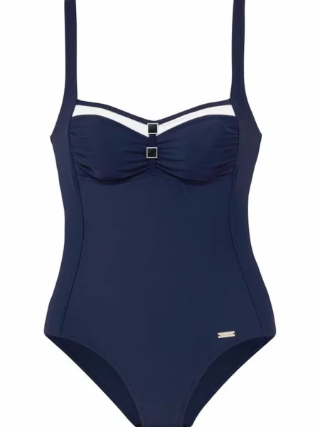 LASCANA Costum de baie modelator bleumarin alb