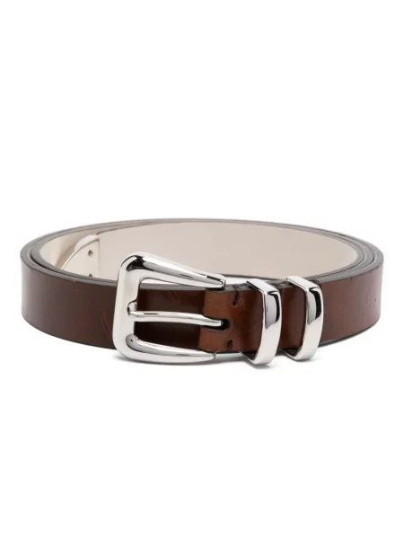 Cu centură curea Brunello Cucinelli din piele maro