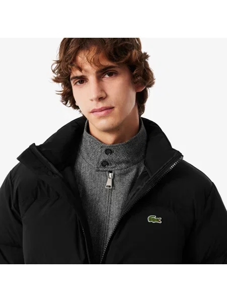 Lacoste Kurtka Puchowa Z Kapturem Odporna Na Wodę czarna