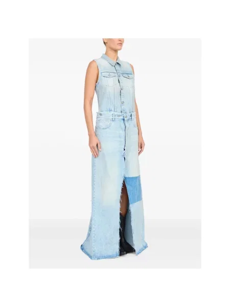 Sukienka maxi Mm6 Maison Margiela niebieska