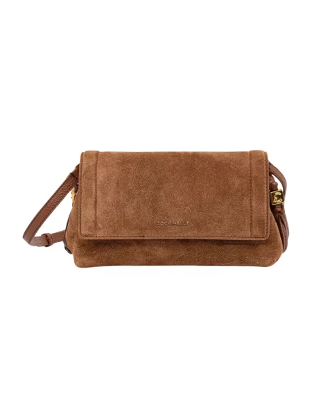 Coccinelle torebka crossbody zamszowa brązowa