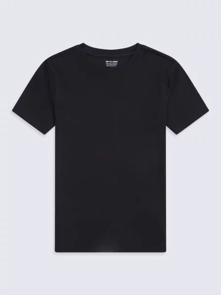 Evo t-shirt z prążkowanej dzianiny Black czarna
