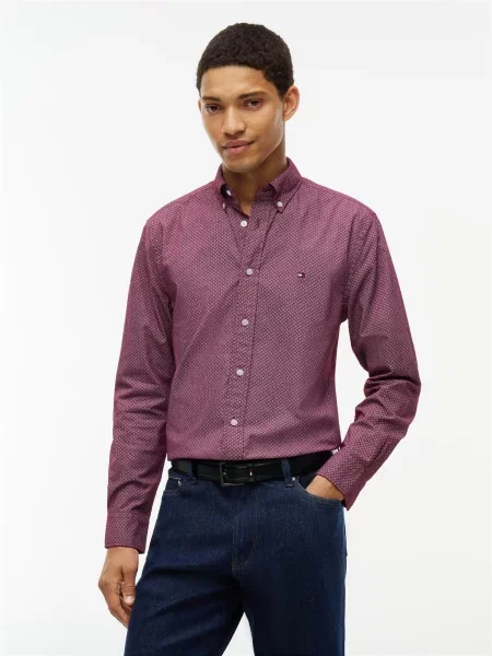 TOMMY HILFIGER Košeľa bordová biela