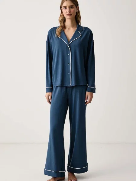 Tommy Hilfiger pyžamo s bavlnou modré