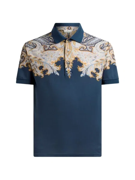 Tricou polo Etro cu imagine albastru