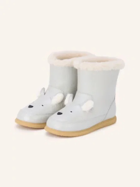 Donsje Podšité Boots stříbrná černá bílá