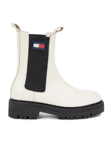 Gležnjarji Chelsea Tommy Jeans bela