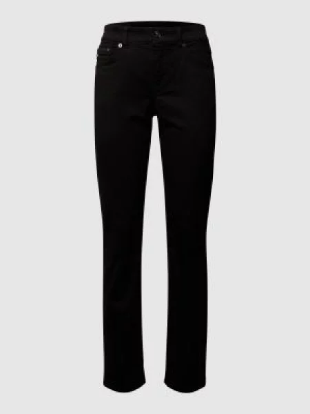 Jeansy o kroju slim fit z kieszenią zapinaną na błyskawiczny Mac czarne