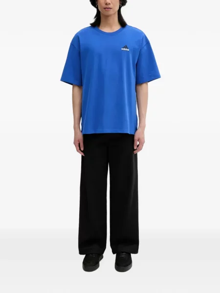 Pantaloni Adidas tricotate cu autograf alergare albastru