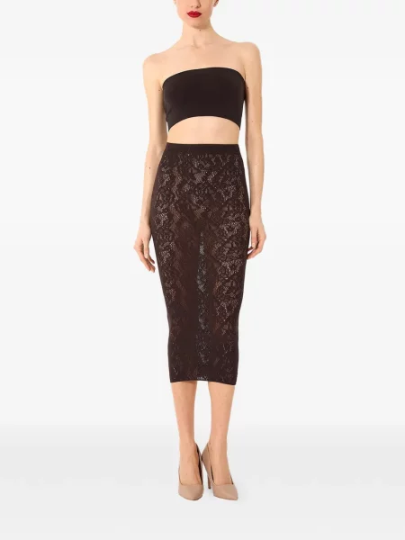 Fustă midi Wolford tricotate roz