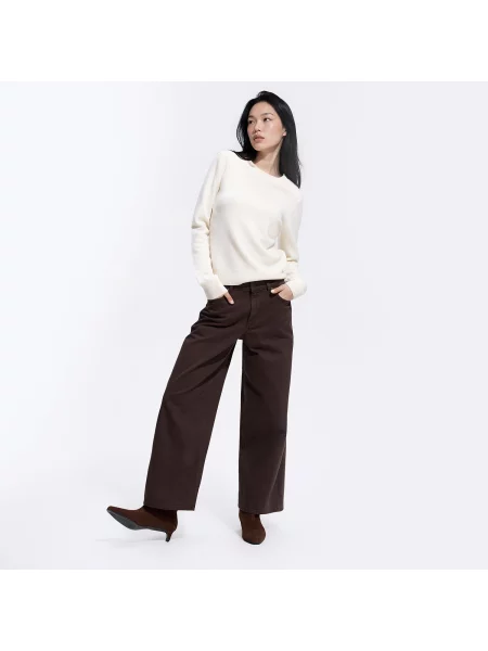Reserved Rövidebb szárú wide leg farmer dark grey jeans szürke