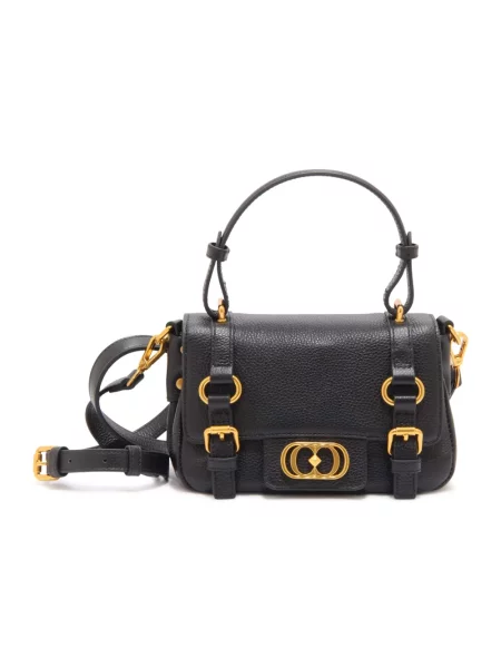 Mała torebka skórzana La Carrie czarna