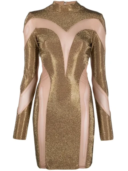 Rochie Philipp Plein de cristal de costum auriu