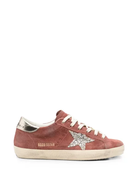 Sneakerși Golden Goose din piele de căprioară roșu