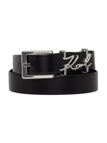 Karl Lagerfeld pasek skórzany K/SIGNATURE czarny