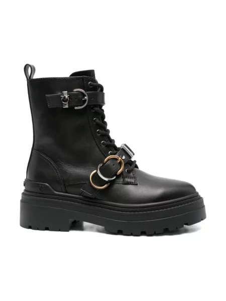 Buty do kostki Pinko skórzane czarne
