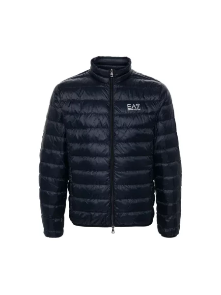 Kompaktowa kurtka puchowa Ea7 Emporio Armani niebieska