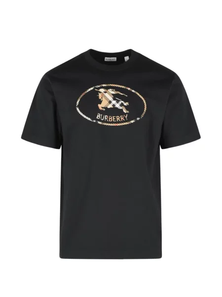 Tricou Burberry cu broderie negru