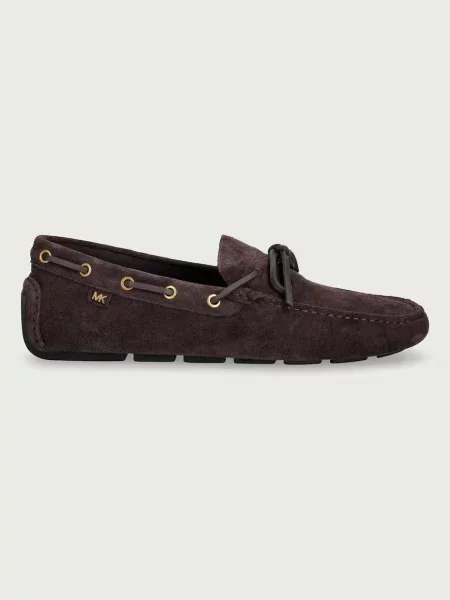Michael Kors mocasini pentru bărbați din piele întoarsă Sayer Moc maro