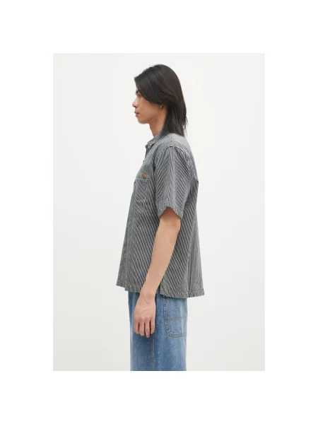No Problemo polo Mini Problemo SS Work Shirt Denim niebieska