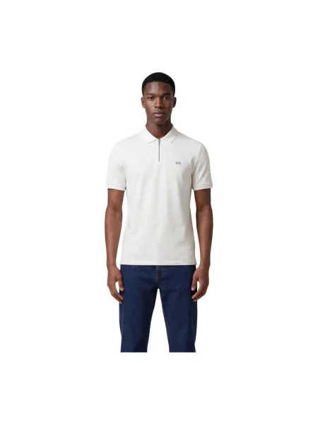 Koszulka polo Armani Exchange z krótkim rękawem biała