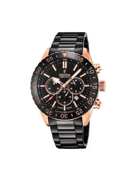 FESTINA Analogové hodinky Chronograph CERAMIC' černá