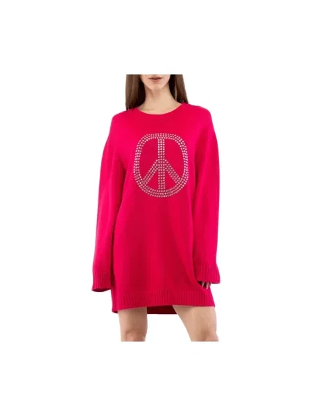 Sukienka Moschino wełniana różowa