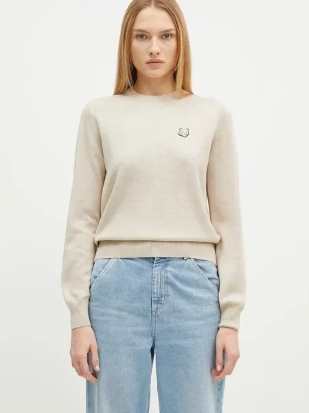 Maison Kitsuné pulover de lână Bold Fox Head Patch