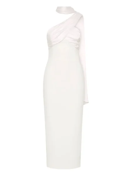 Rochie Rebecca Vallance din satin drapată cu gât halter