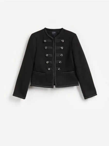 Reserved Jachetă cu închidere decorativă negru