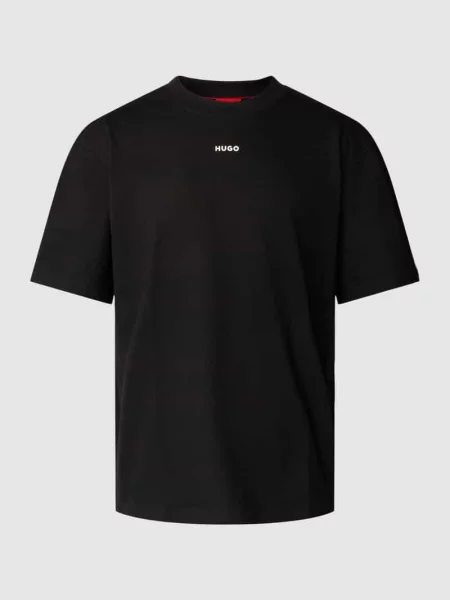 T-shirt o normalnym kroju z nadrukiem z logo Hugo czarna
