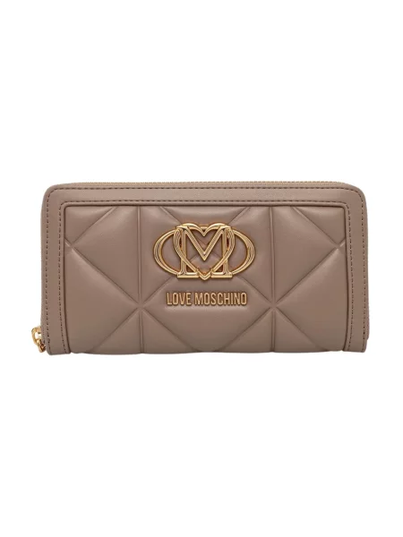 Love Moschino portfel z imitacji skóry brązowy