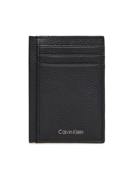 Calvin Klein etui na karty skórzane czarny