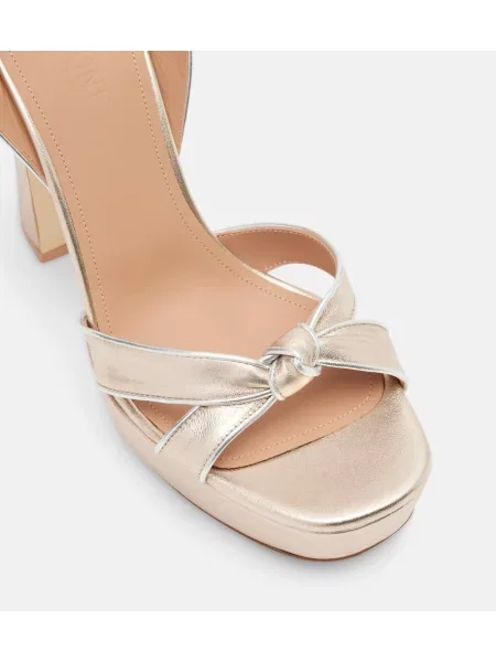 Sandale Malone Souliers din piele cu platformă argintiu