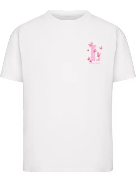 Miss Tee Tricou Love Yourself And Fly roz deschis / roșu alb