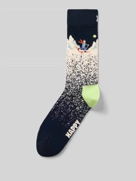 Skarpety z nadrukiem z logo w zestawie 3 szt. Happy Socks niebieskie