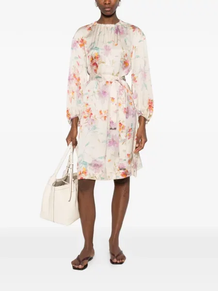 Rochie mini Herno cu model floral cu legături de costum