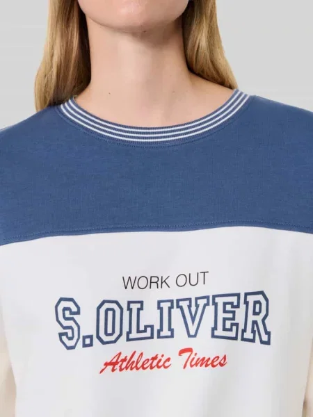 Bluza o kroju relaxed fit z mieszanki bawełny s.Oliver x Heidi Klum S.oliver Red Label niebieska