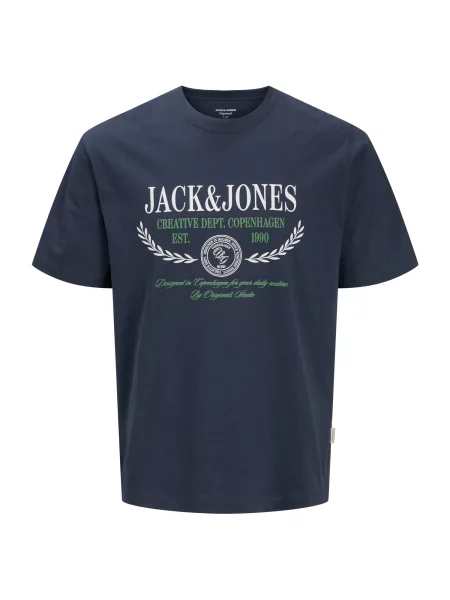 JACK & JONES Tricou JORFREDERIKSBERG gri închis / verde alb