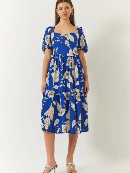 Bianco Lucci Rochie albastru cobalt / negru alb