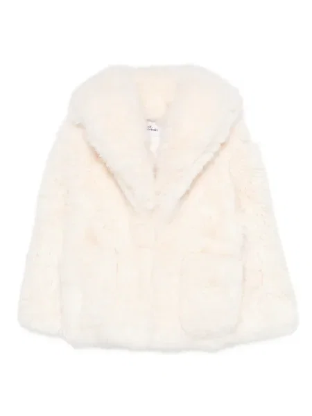 Palton de blană Self-portrait alb